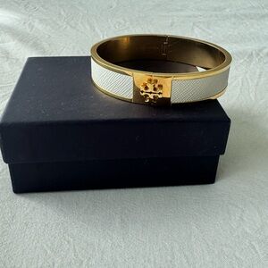 Tory Burch Gold and Cream Bracelet